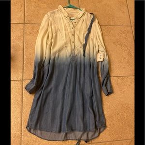 NWT. Color Block Denim  dress by Beige by eci  size xl